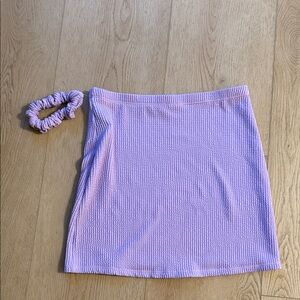 Lavender Textured Skirt with Matching Scrunchie